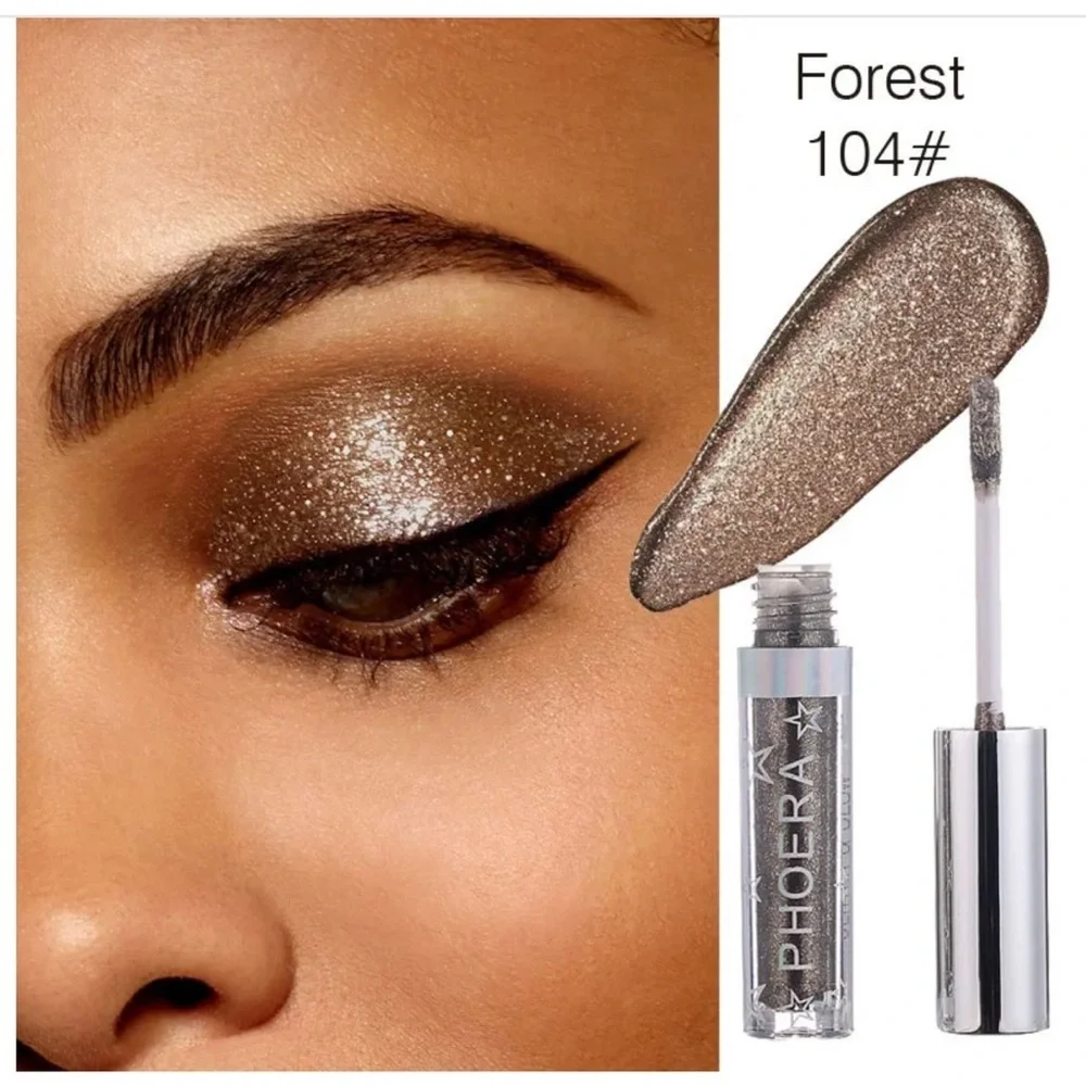 Phoera Cream Glitter Liquid Eyeshadow # 104 Forest  Color